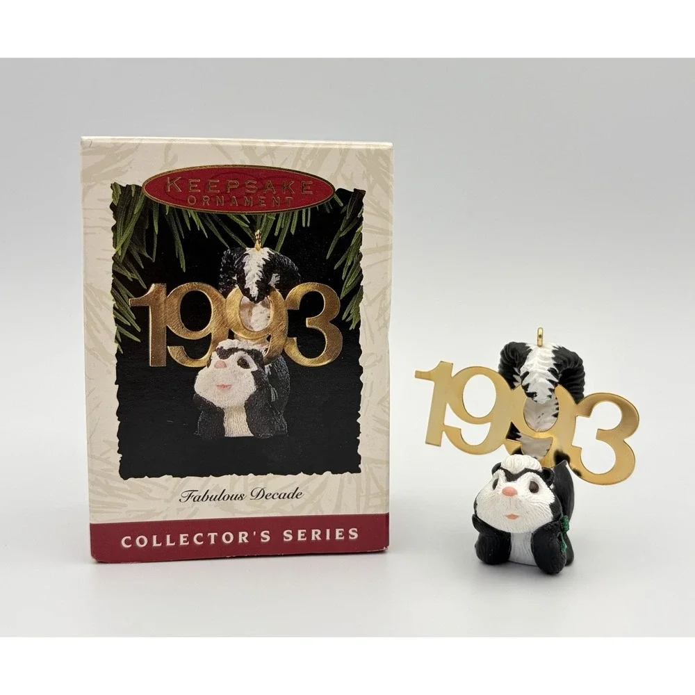 Hallmark Keepsake Ornament Fabulous Decade Skunk Brass 1993 QX587-2 Vintage